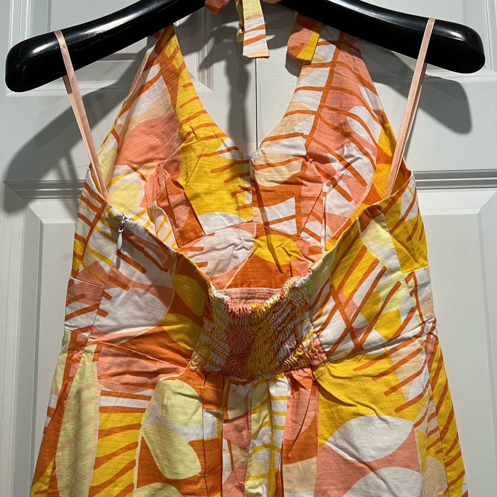 Tori Richard Yellow, Orange & Coral Printed Dress - Picture 5 of 5